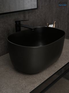 Раковина Gid N9302bg 53377 накладная черная графит 45x32x22